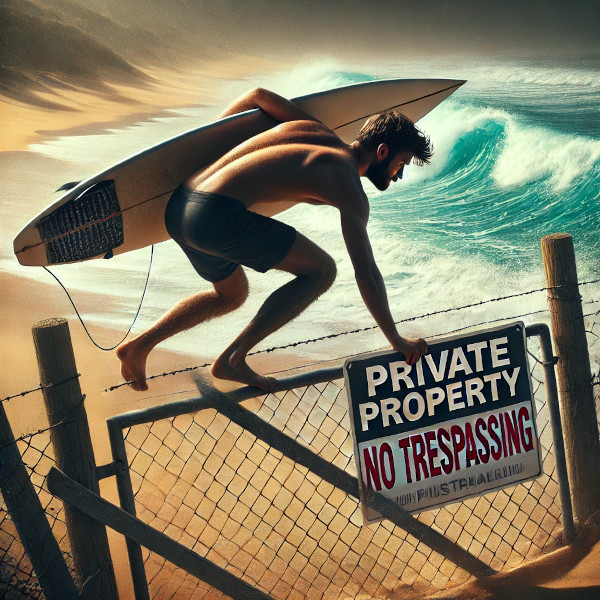 Trespassing on private beaches